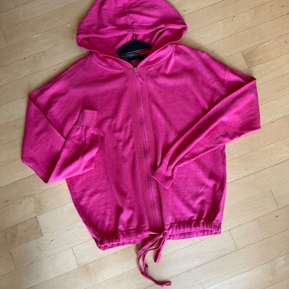 Elliott Lauren Pink zip up hooded sweater, XS.  CB2002 - Picture 2 of 6